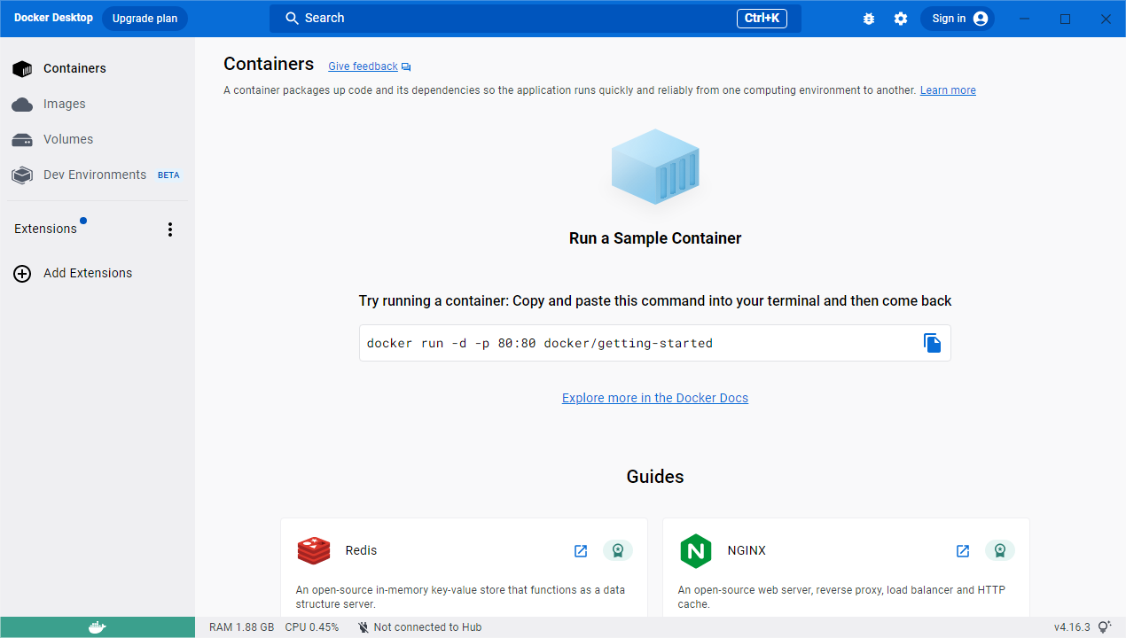 docker主界面 图一